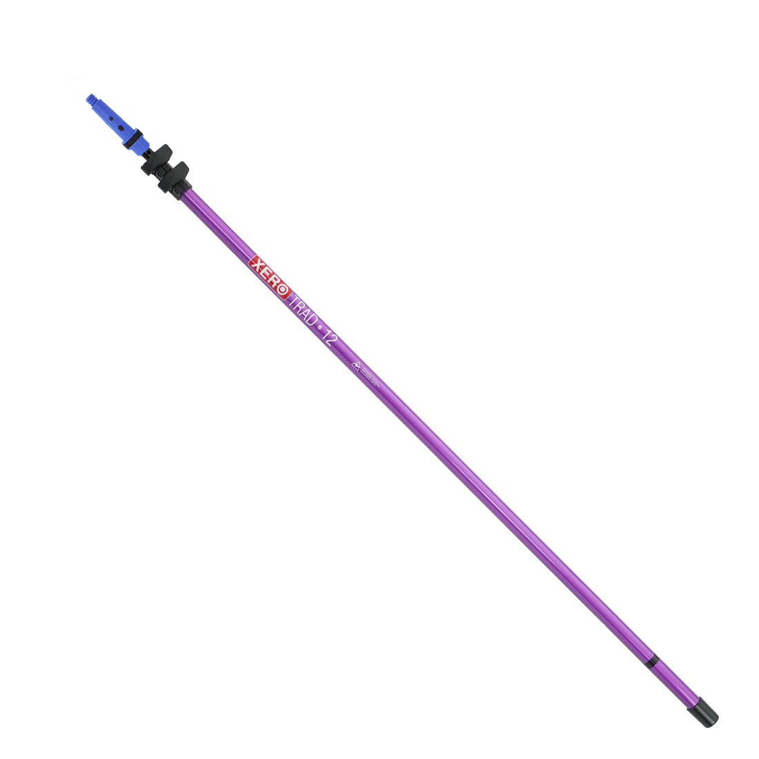 XERO Carbon Fiber Trad Pole 2.0 Blue Unger Tip Electric Purple View 12 Foot View