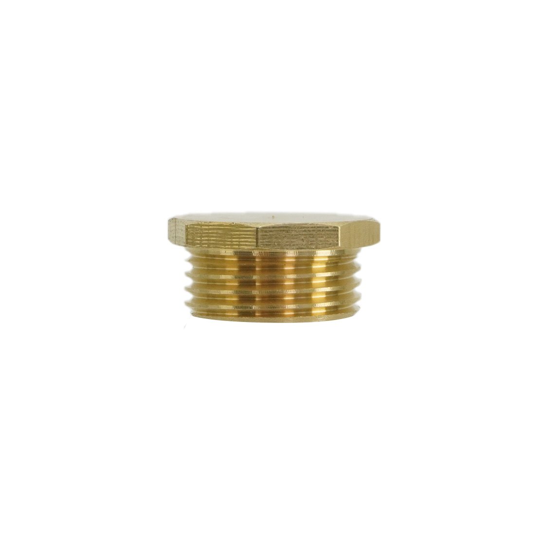 Brass Garden Hose Cap - Male Side View