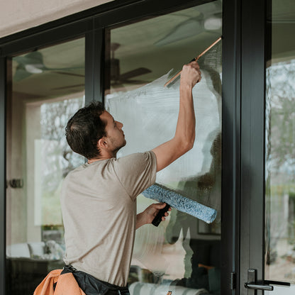 Ettore Complete Master Brass Squeegee on Glass