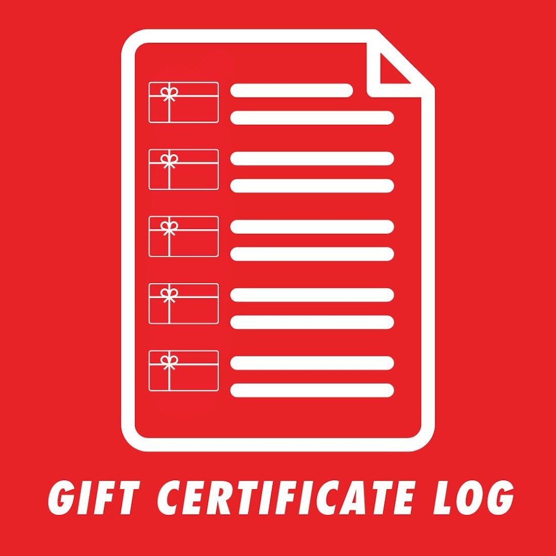 Gift Certificate Log Download Main View