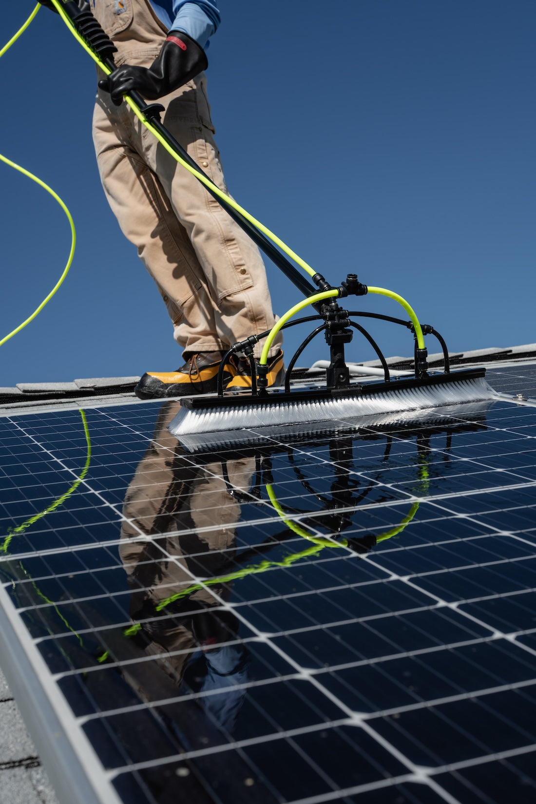 Water Fed Solar Panel Cleaning Safety