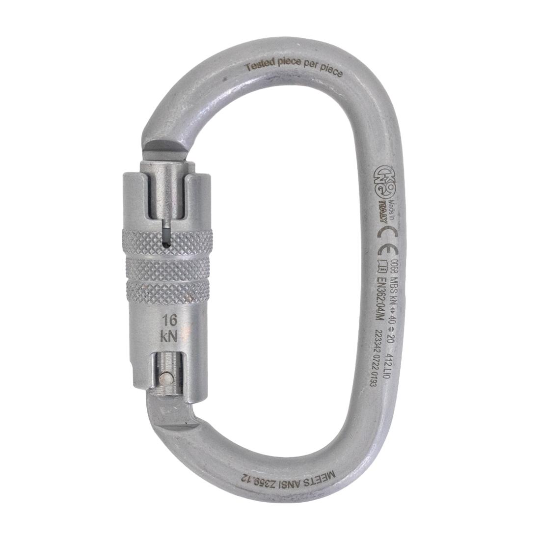 KONG Carbon Carabiner - Ovalone Twist Lock ANSI Back View