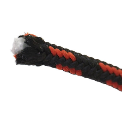 New England Rope Accessory Rope Black with Orange Tracer - End View