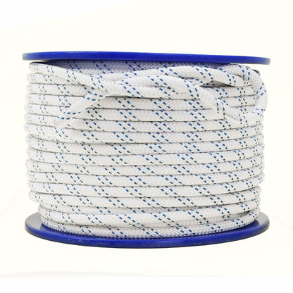 New England Rope KM III White/Blue Tracer 7_16 Inch 300 Foot - Main View