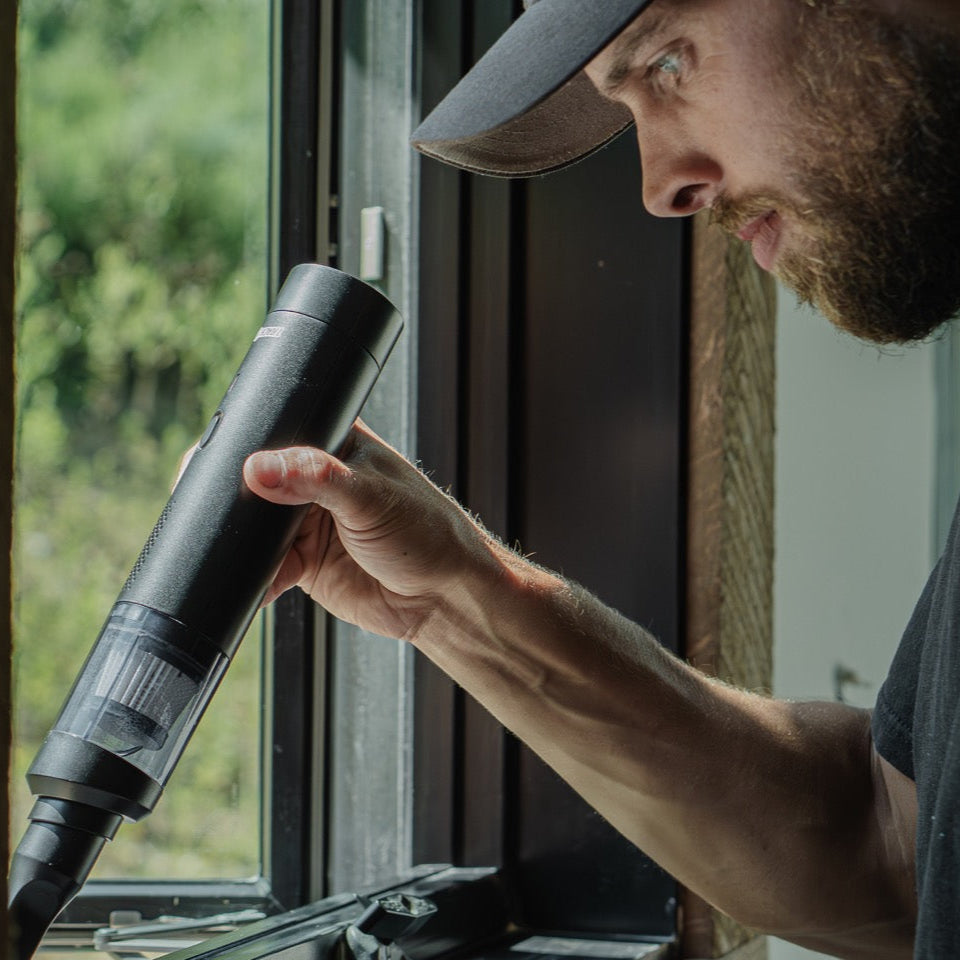 NICE TrackVac Being Used by a Window Cleaner