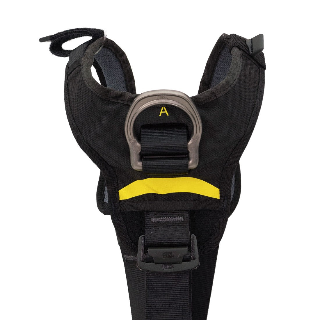 Petzl Astro Harness Black/Yellow Size 0 - Back D Ring Close Up
