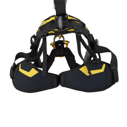 Petzl Astro Harness Black/Yellow Size 0 - Leg Strap Close Up View