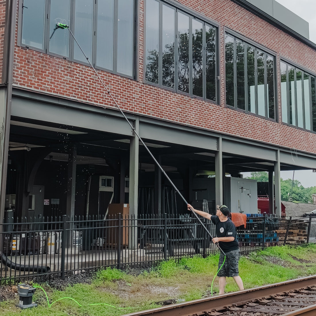 XERO Pro Basic Carbon Fiber Water Fed Pole in Use