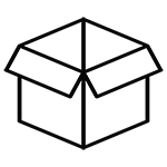 Opened box icon illustration