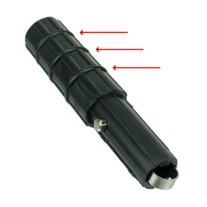 Pole tip with three O-rings, highlighted by red arrows indicating their placement on the tip