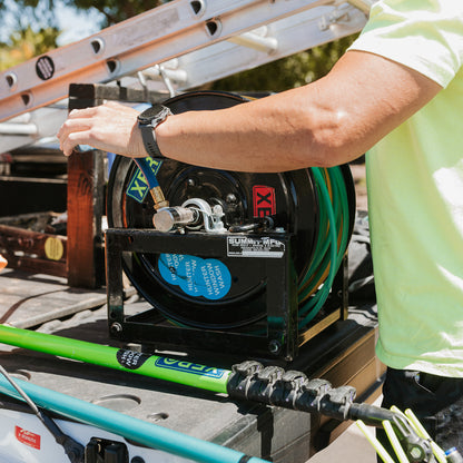 Summit SM Series Steel Hose Reel with 1/2 Inch Inlet In Use