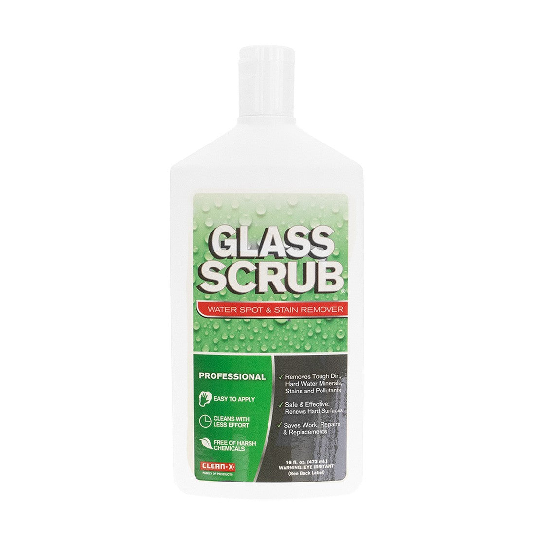 Clean-X Glass Scrub Water Spot and Stain Remover - 16 oz Product View