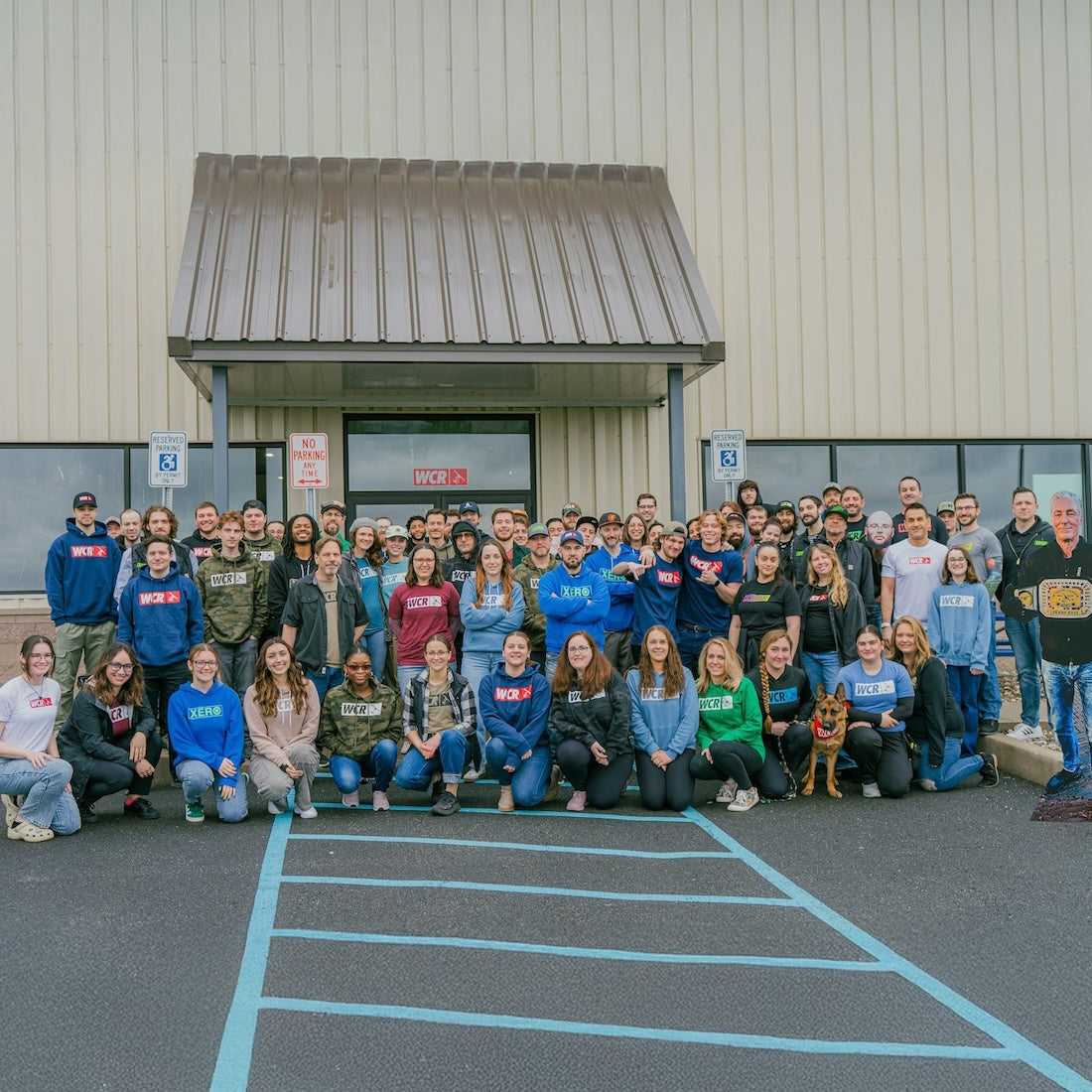 Group photo of all WCR employees lined up together.