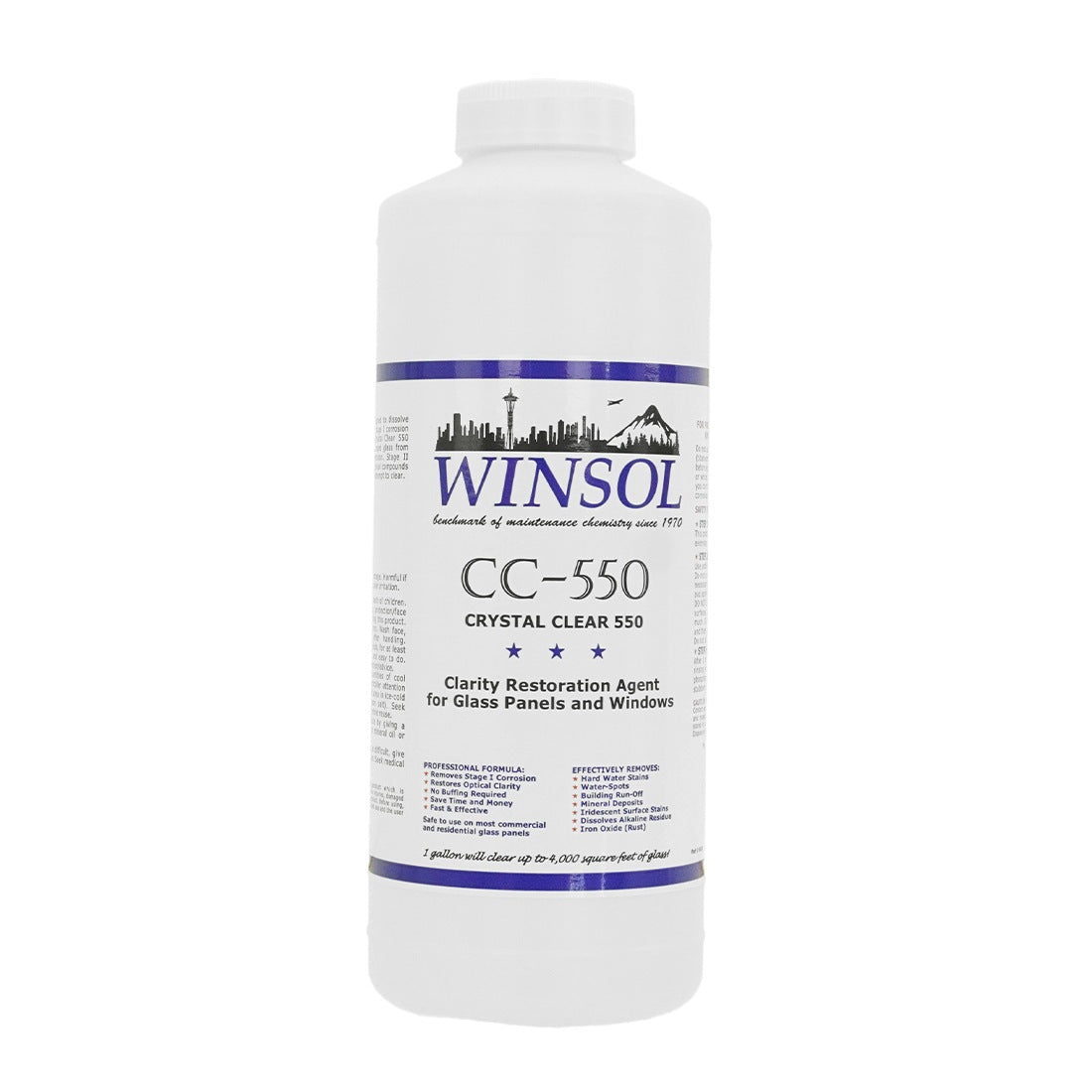 Winsol Crystal Clear 550 Glass Restorer Pint Front View