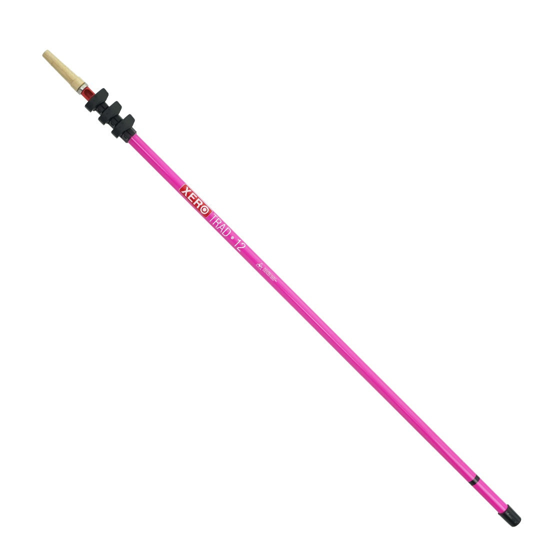 XERO Carbon Fiber Trad Pole 2.0 - Hot Pink XERO Tip View