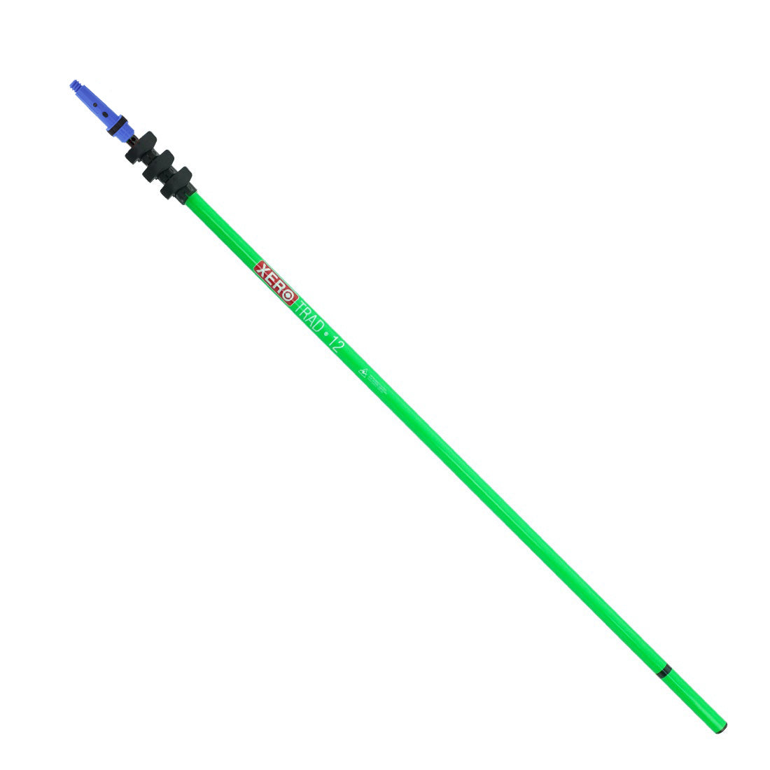 XERO Carbon Fiber Trad Pole 2.0 Blue Unger Tip Neon Green 12 Foot View
