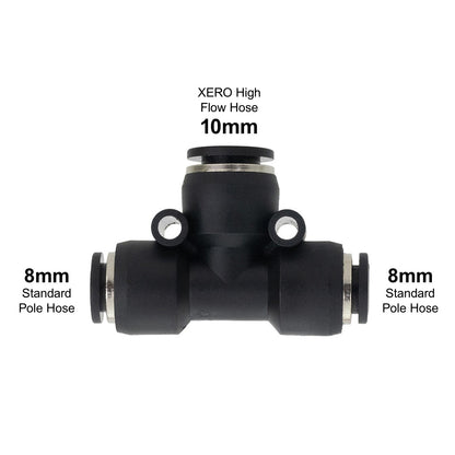 XERO Push to Fit Reducer T-Fitting Dual 8mm Spec View