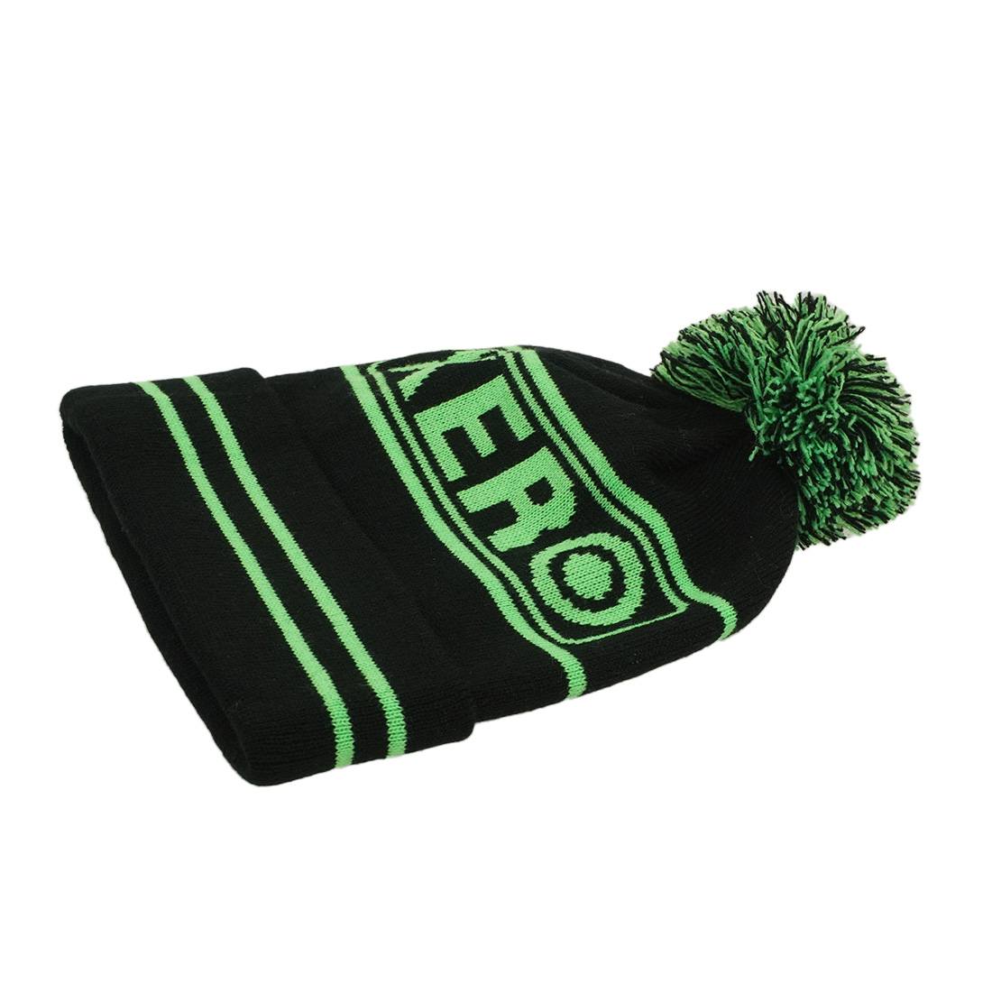 XERO Winter Cap - Black/Green Right Flat View