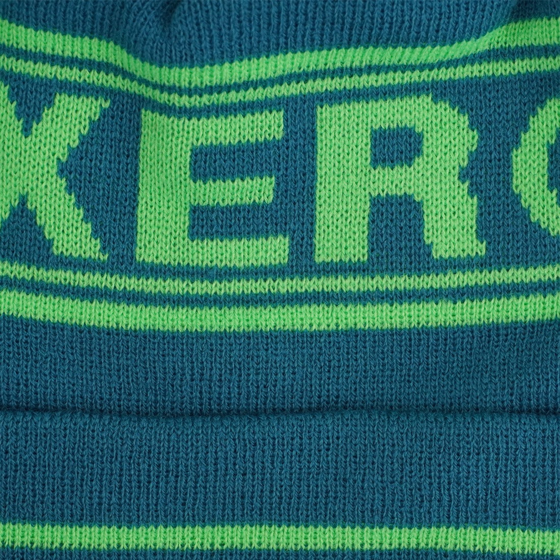 XERO Winter Cap - Blue/Green Zoomed View