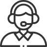 Customer Service Icon - Sales Rep with Headset On
