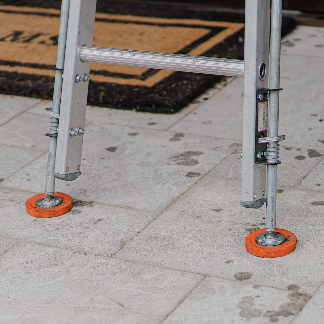 Xtenda-Leg Ladder Levelers - Rubber Feet  Action View