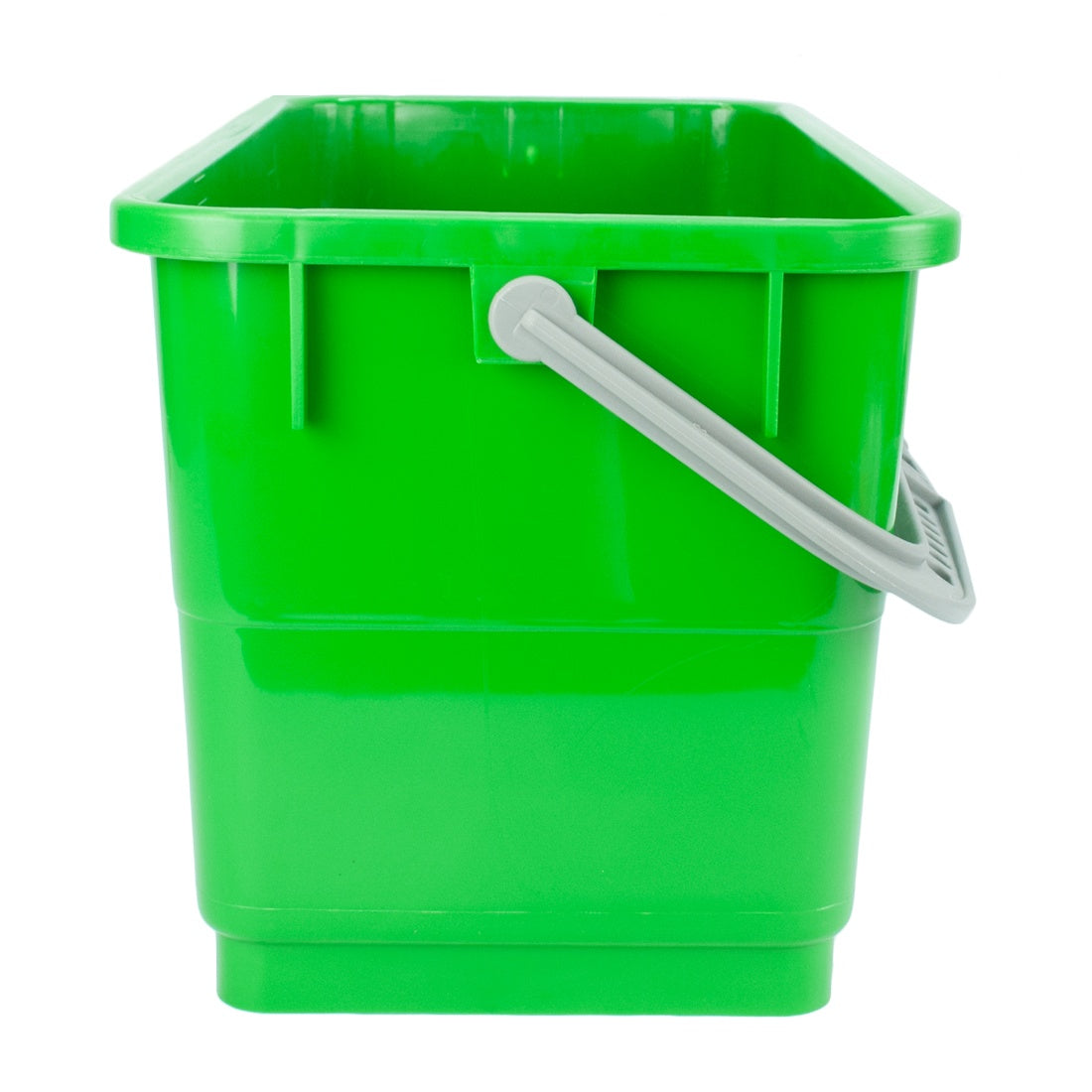 Green 6 Gallon Pulex Bucket with Grey Handle Side View