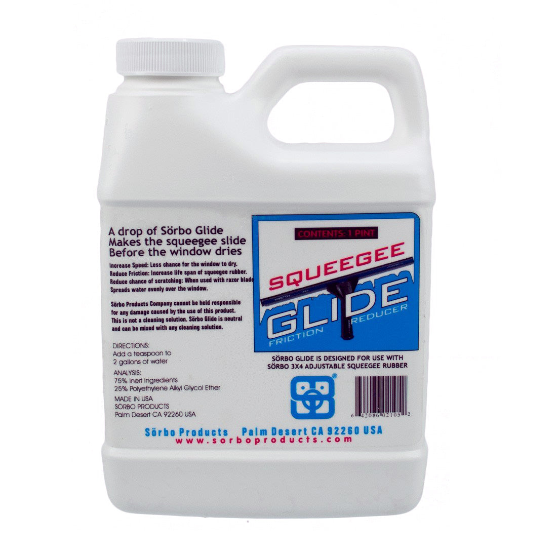 Sorbo Squeegee Glide Solution - 1 Pint - Front View