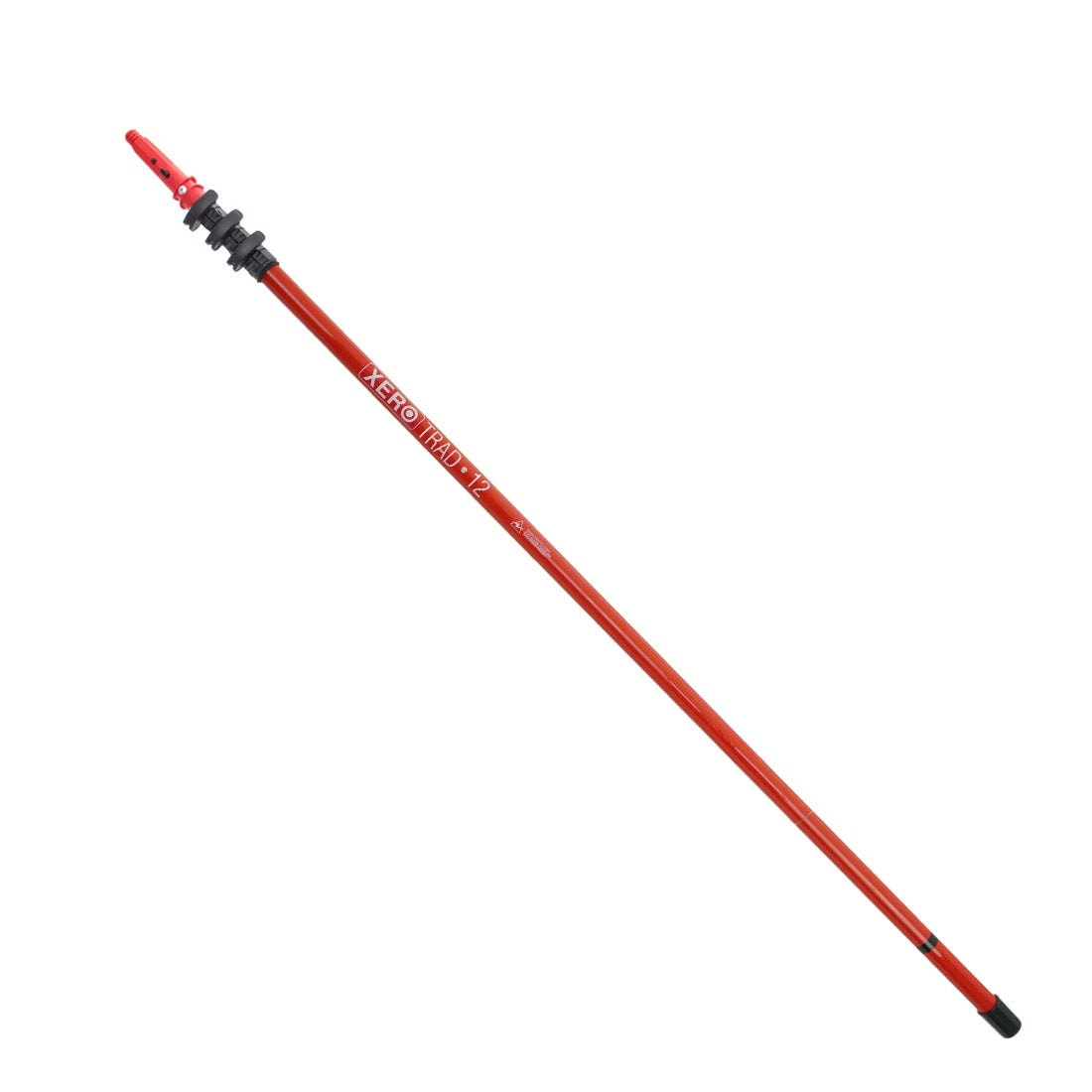 XERO Carbon Fiber Trad Pole 2.0 Unger Pole Tip Red 12 Foot Front View