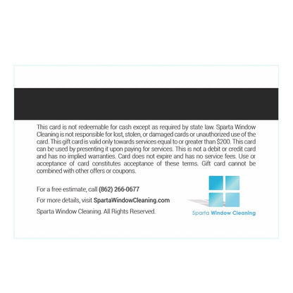 Gift Card Designs - Back View