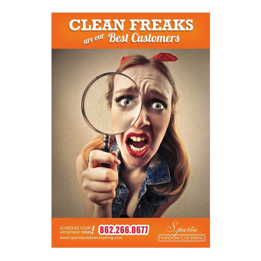 Female Clean Freaks Small Postcard Front Design