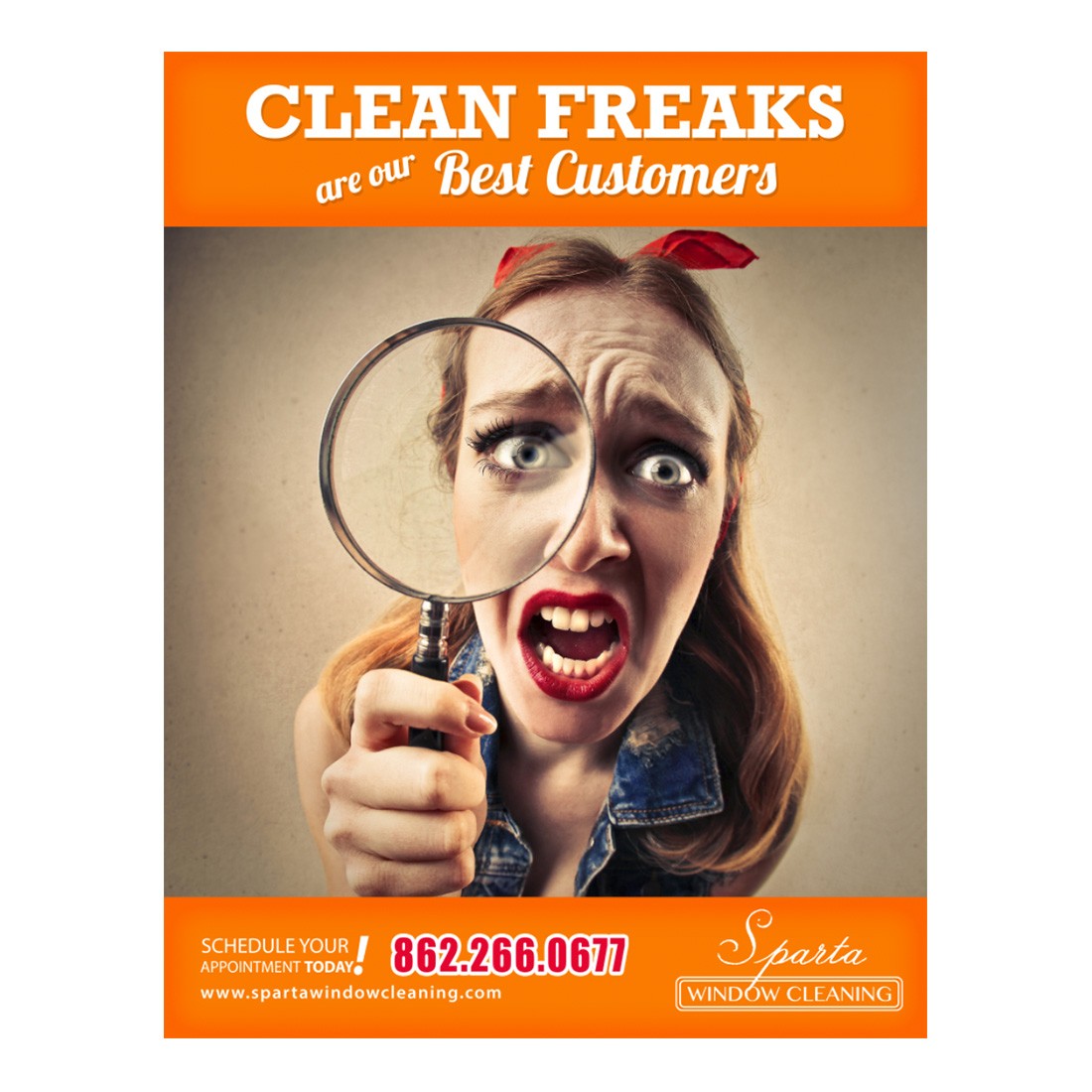 Female Clean Freaks Large Postcard Front Design