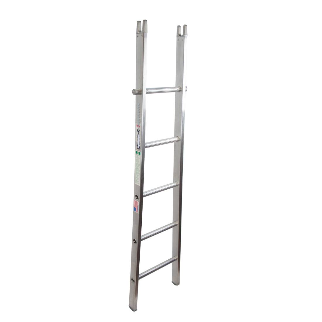 Metallic Ladder Aluminum Bottom Section - 6 Foot - Left Angle View