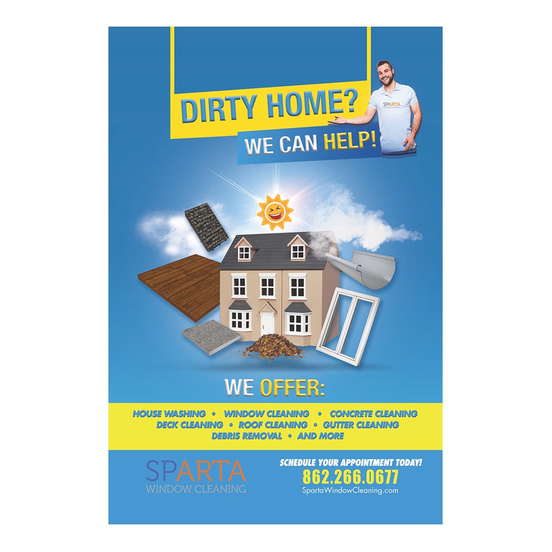 Dirty Home, We Can Help Design Suite - Postcard Small - Front View