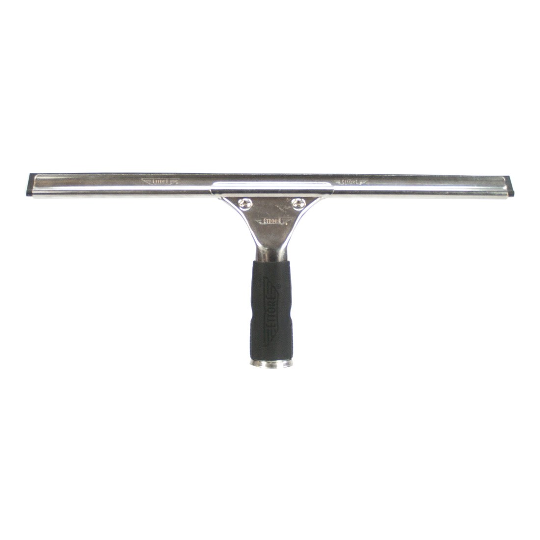Ettore Complete Stainless Steel with Rubber Grip Squeegee Front View
