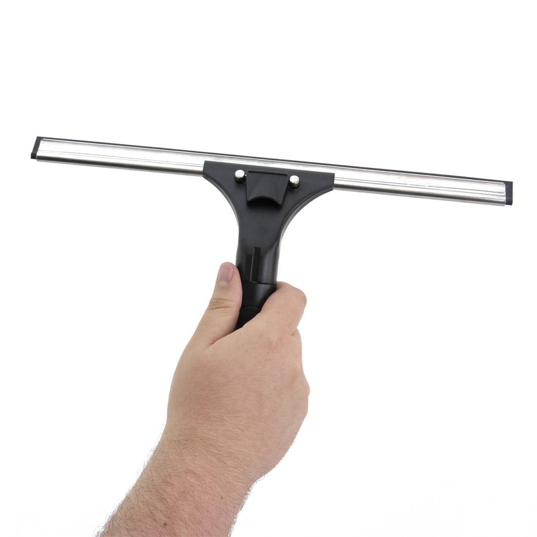 Ettore Complete Stainless Steel BackFlip Squeegee In Hand View