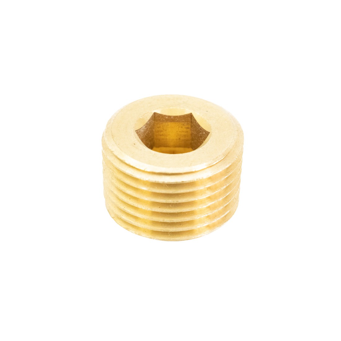 Pulex Brass Fitting - 1/2 NPT Socket Hex Plug - Bottom View