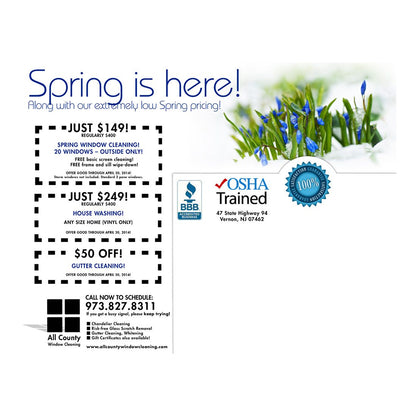 Hello Spring Large Postcard Back Design