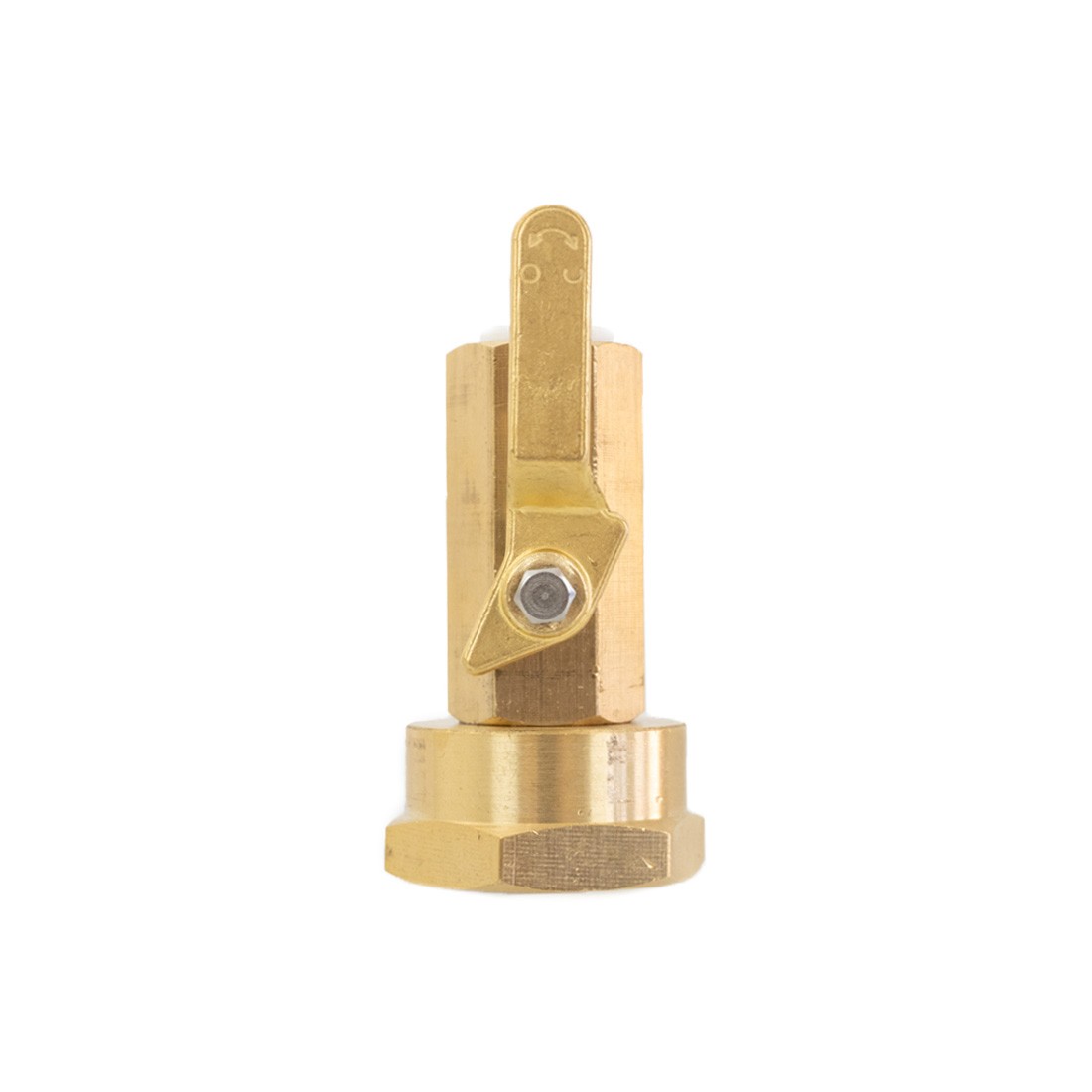 XERO Brass On Off Valve - QC x GH Front View