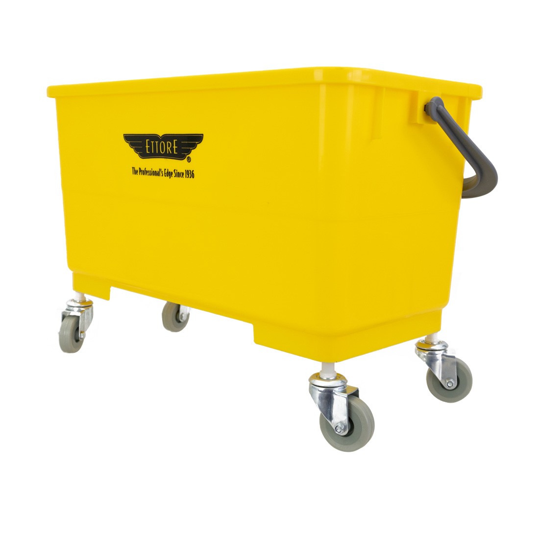 Ettore Super Bucket Casters - Set of Four - Casters On Bucket Demonstration Angle View