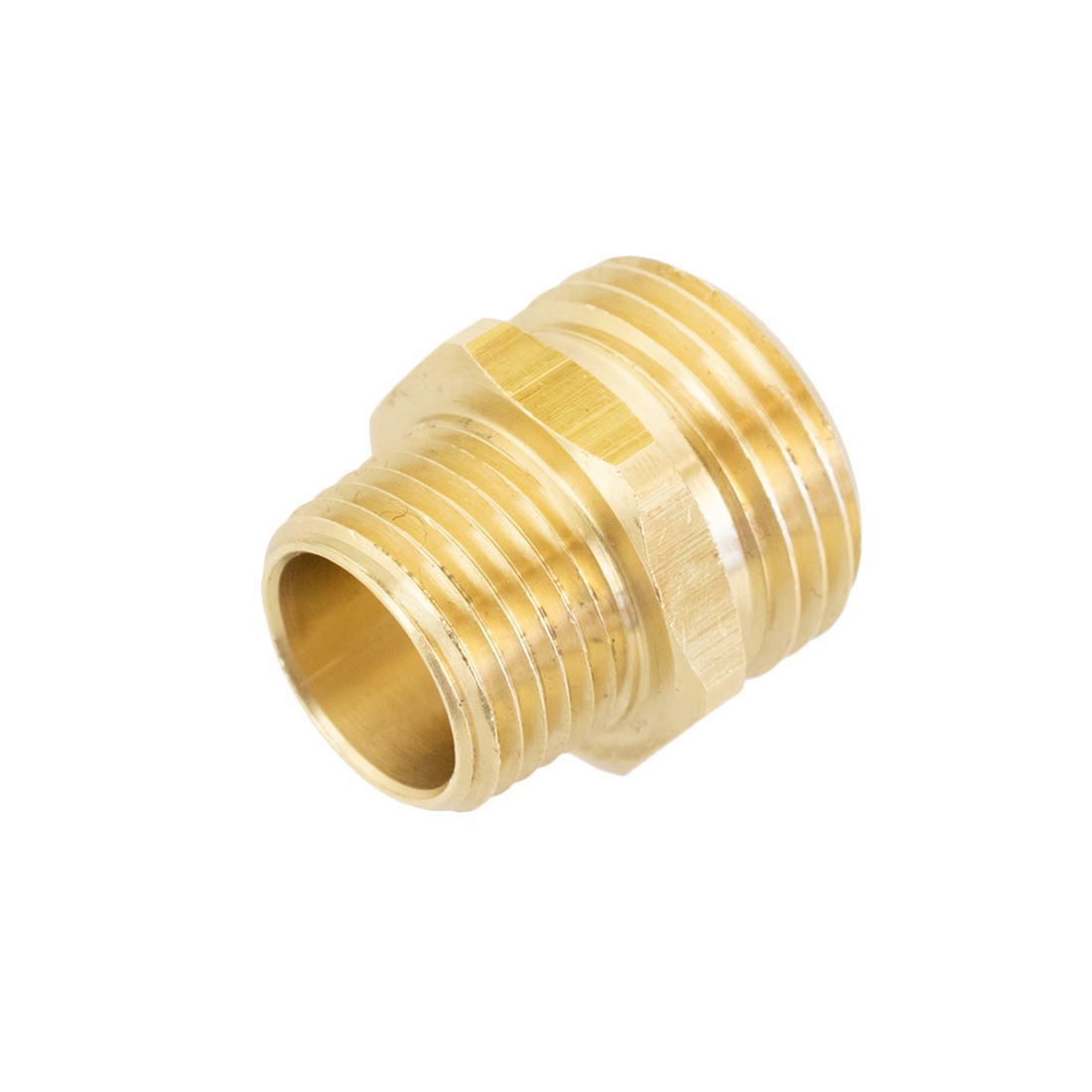 Garden Hose Male to 1/2 Inch npt - Tilted Left Top Angled View