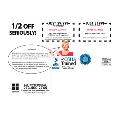 Half Off Dates Design Suite - Large Postcard - Back View