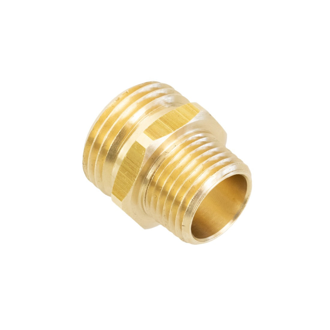 Garden Hose Male to 1/2 Inch npt - Tilted Right Top Angled View