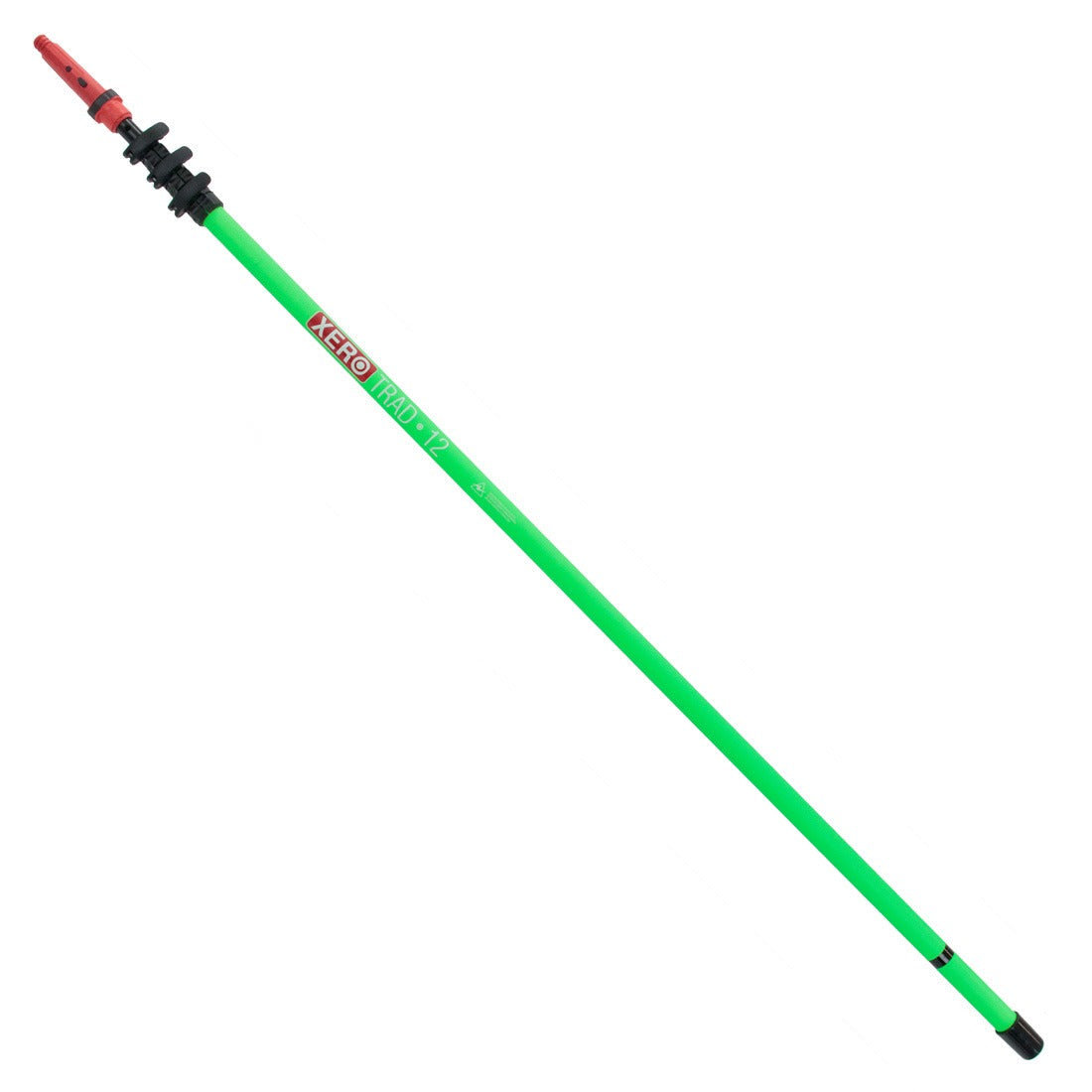 XERO Carbon Fiber Trad Pole 2.0 Unger Tip Green 12 Foot Front View