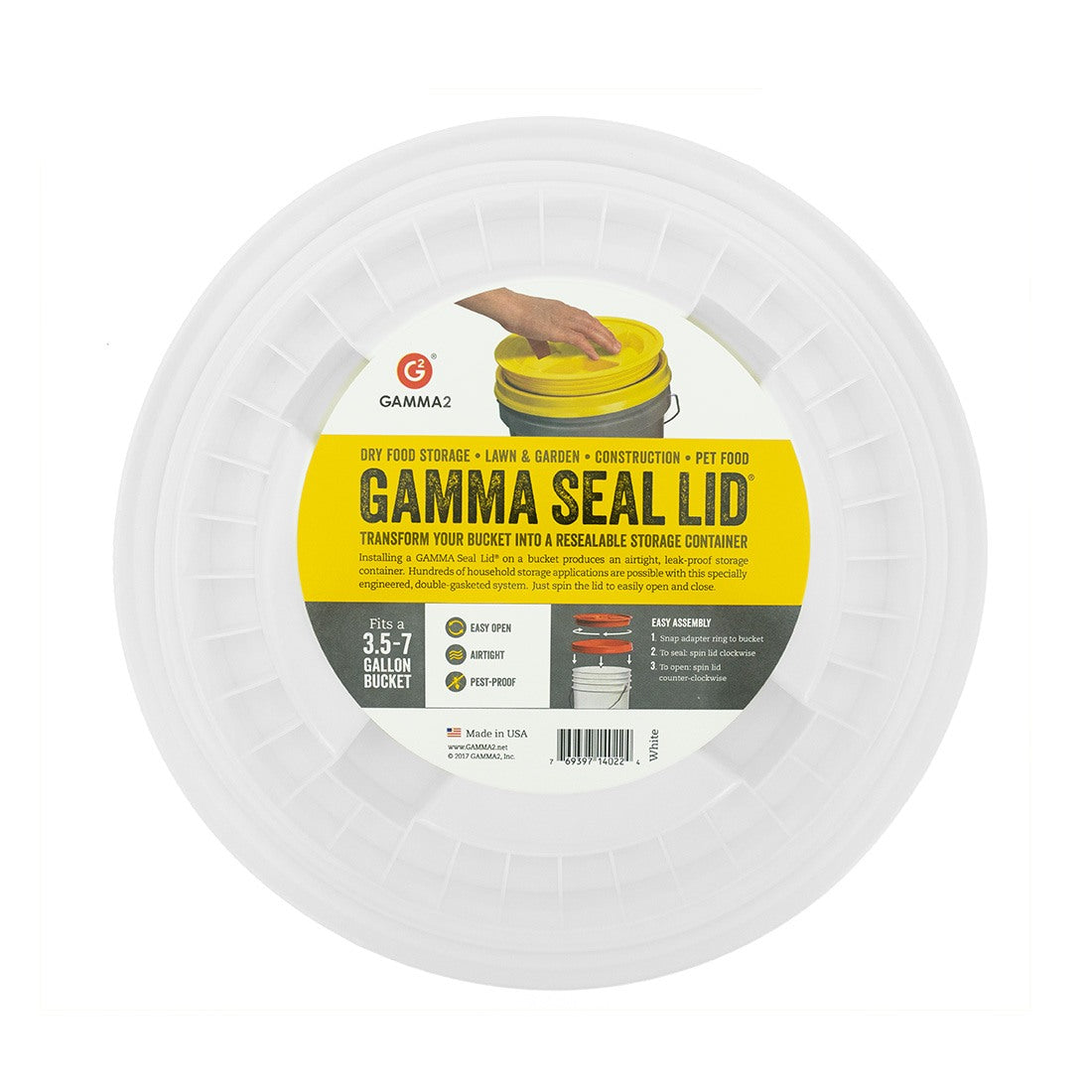 Gamma Seal Lid - White Bottom View