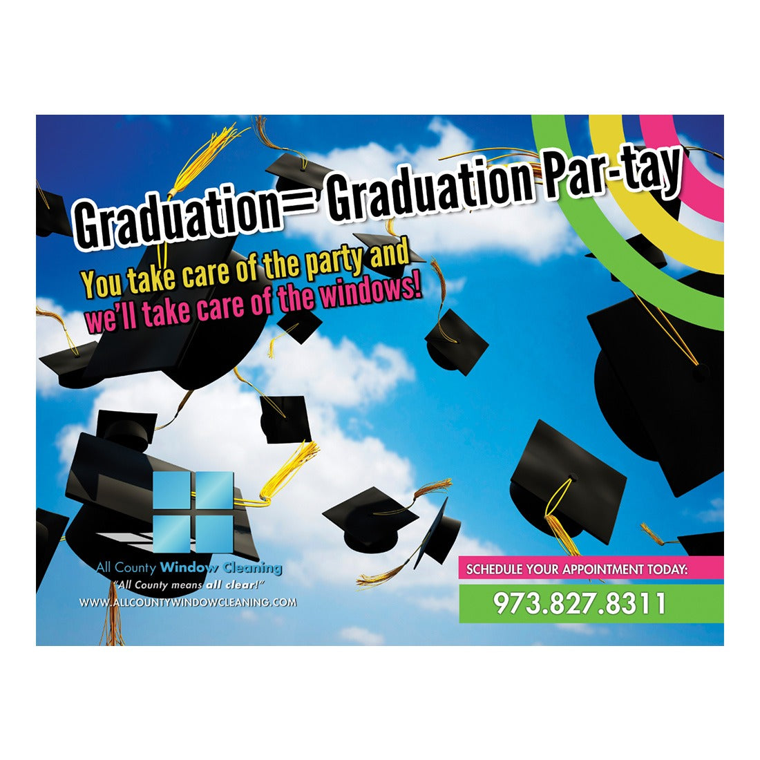 Graduation Party Large Postcard Front Design