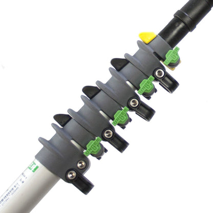 Unger nLite Aluminum Water Fed Pole - 20 Foot - Tilted Right Clamp Close-Up View