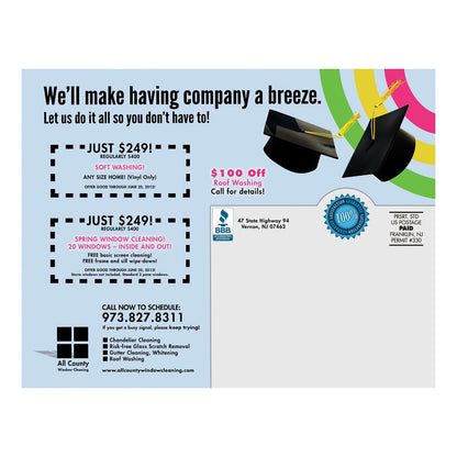 Graduation Party Large Postcard Back Design