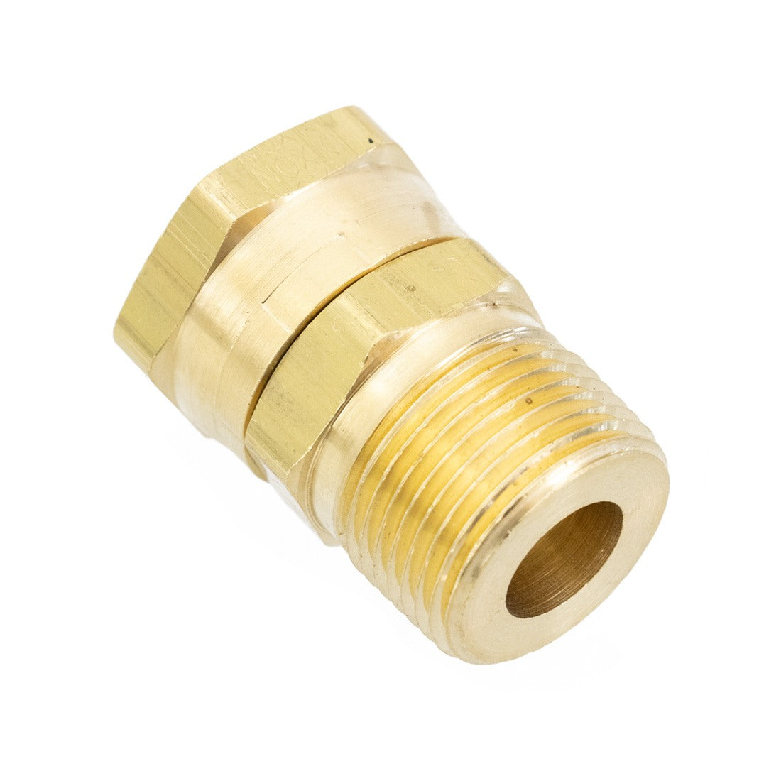 XERO DI Tank Replacement Fittings - Garden Hose to Female Swivel Adapter - Tilted Right Top Oblique View