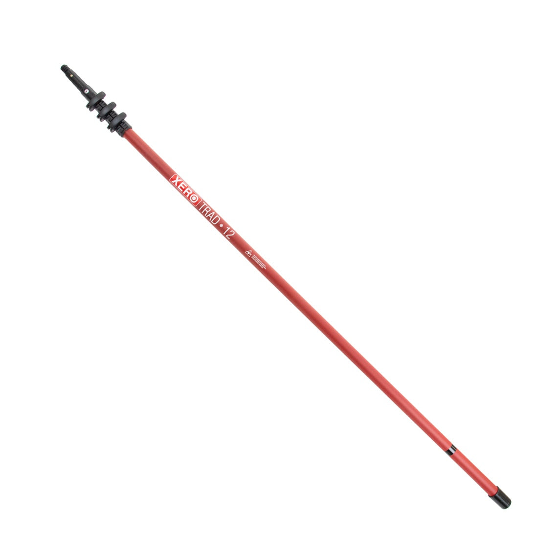 XERO Carbon Fiber Trad Pole 2.0 Ettore Pole Tip Red 12 Foot Front View