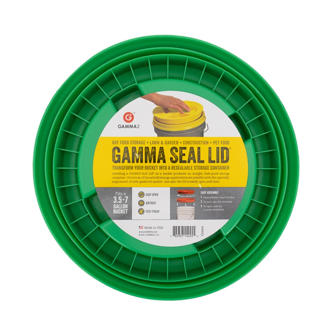 Gamma Seal Lid - Green Bottom View
